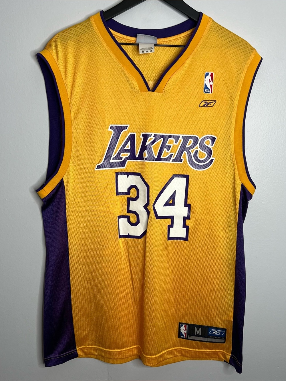 Los Angeles Lakers Shaquille O’Neal Jersey Mens Medium Reebok Gold Basketball